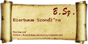 Bierbaum Szonóra névjegykártya